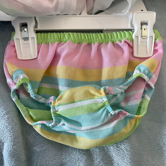 Baby Girl's Pastel Striped Dress (3-piece set) - size 12M (NWT) - Picture 3 of 5